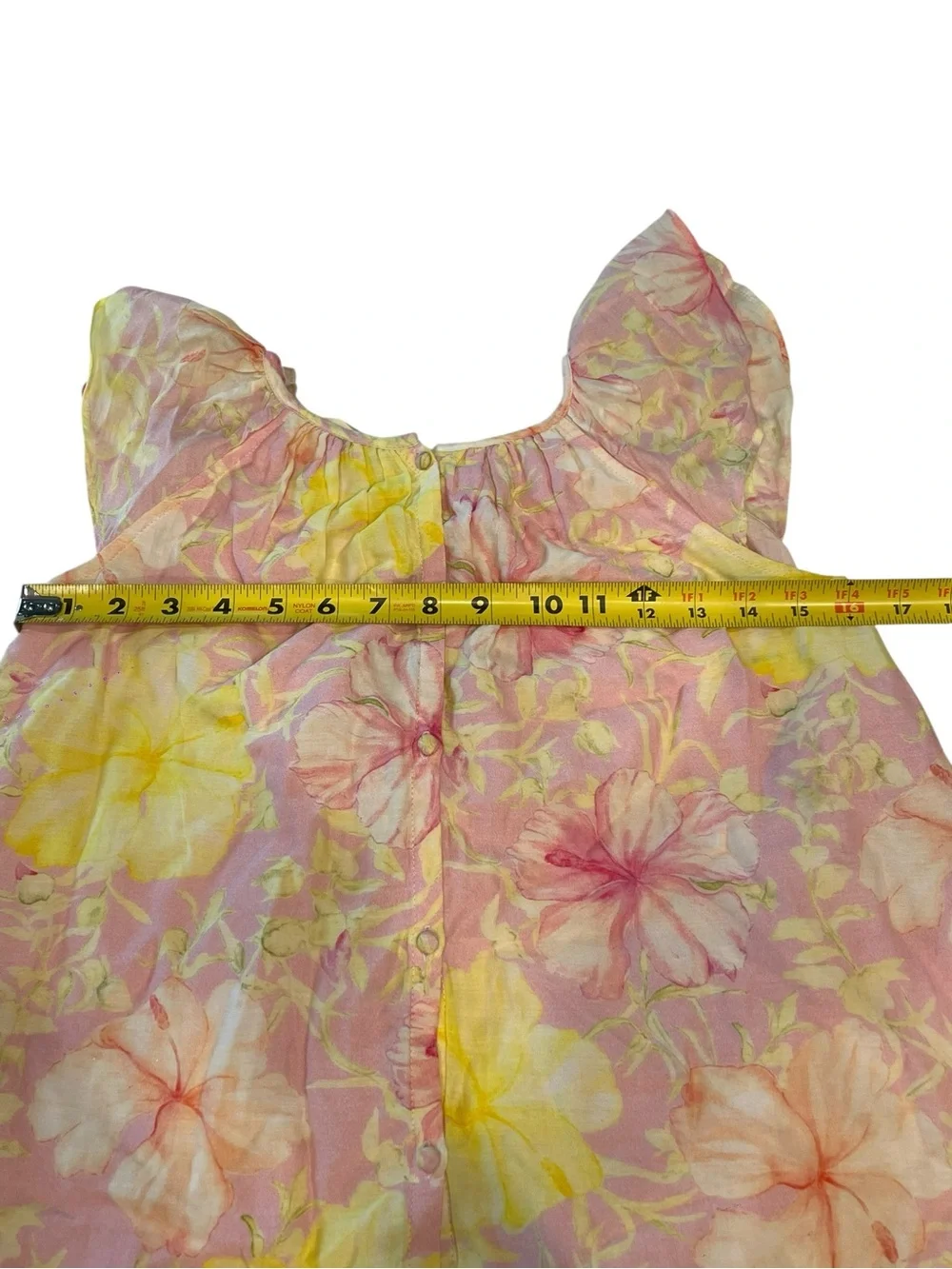 LoveShackFancy Pink Floral Flutter-Sleeve dress for Kids 2/8yrs